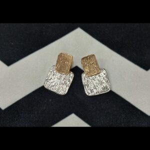 Dual-Tone-Textured-Geometric-Stud-Earrings