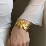 Golden-Bloom-Floral-Statement-Bracelet