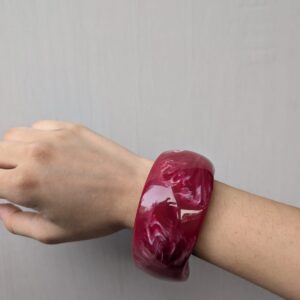Ruby-Swirl-Resin-Statement-Bangle